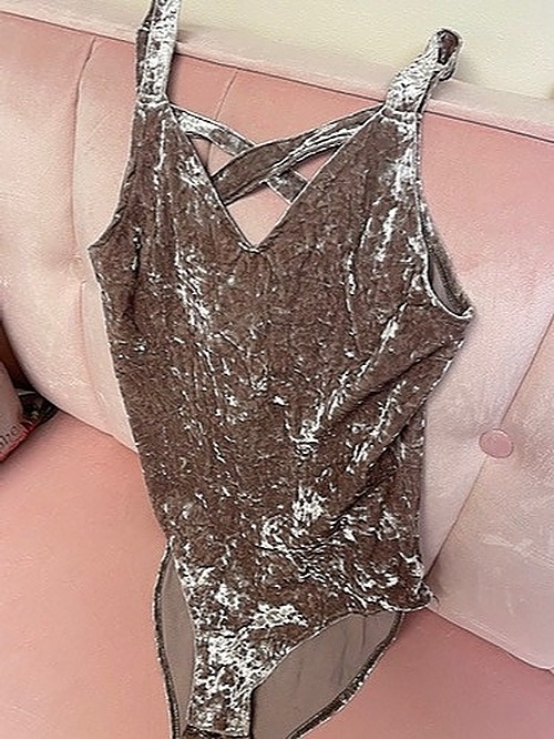American Eagle Crush Velvet Bodysuit
