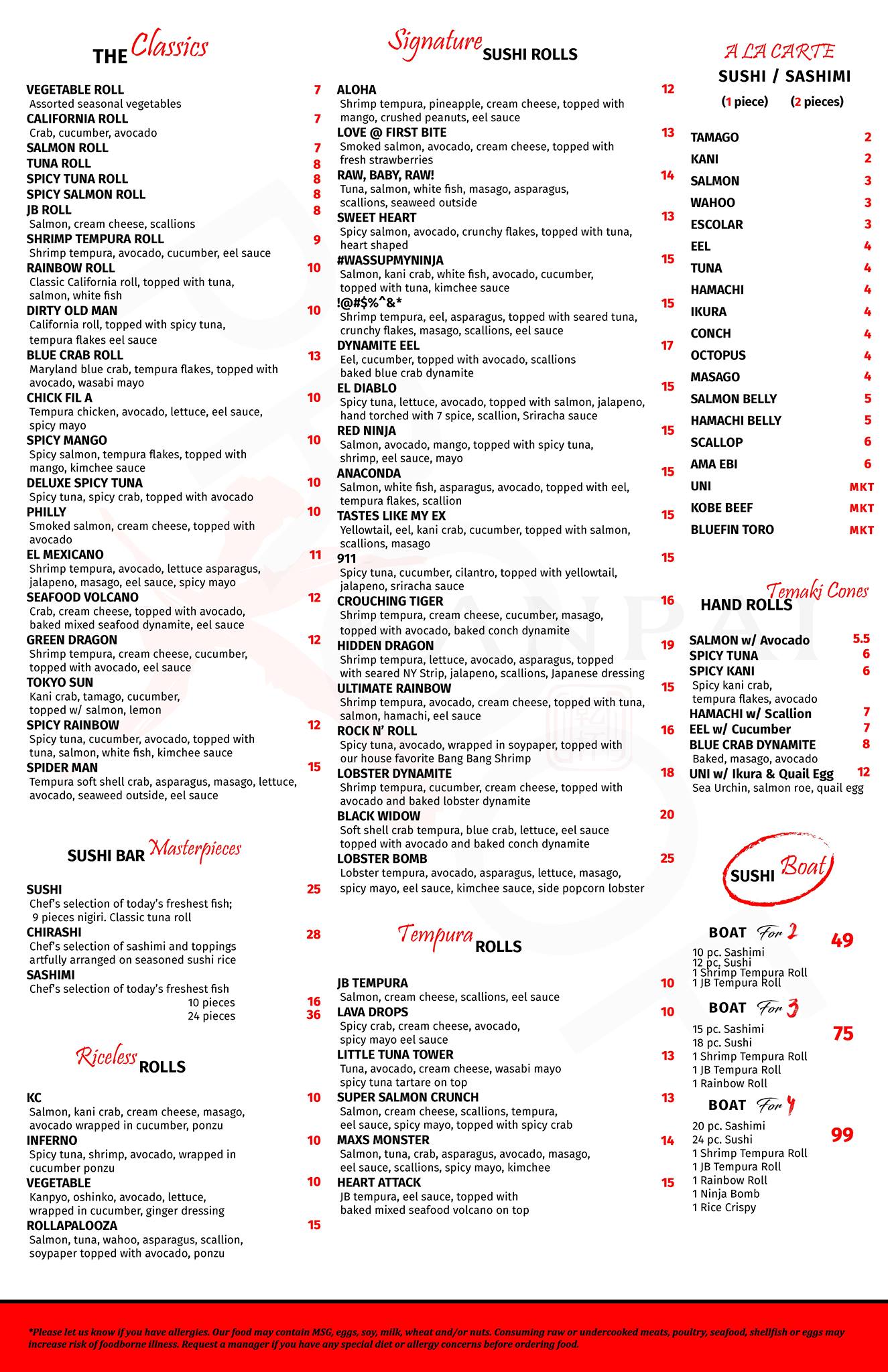 Kanpai / Menu