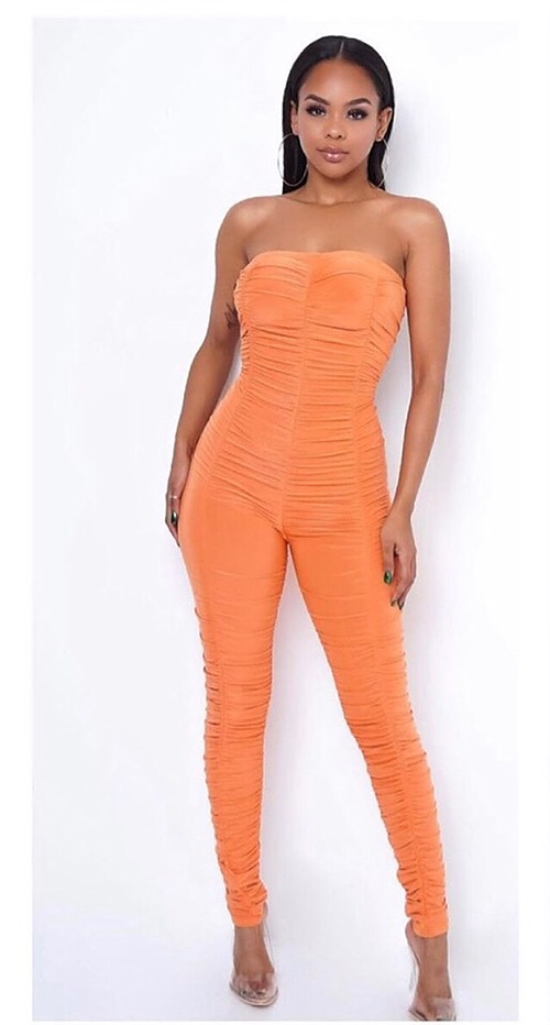 Stacked jumpsuit orange