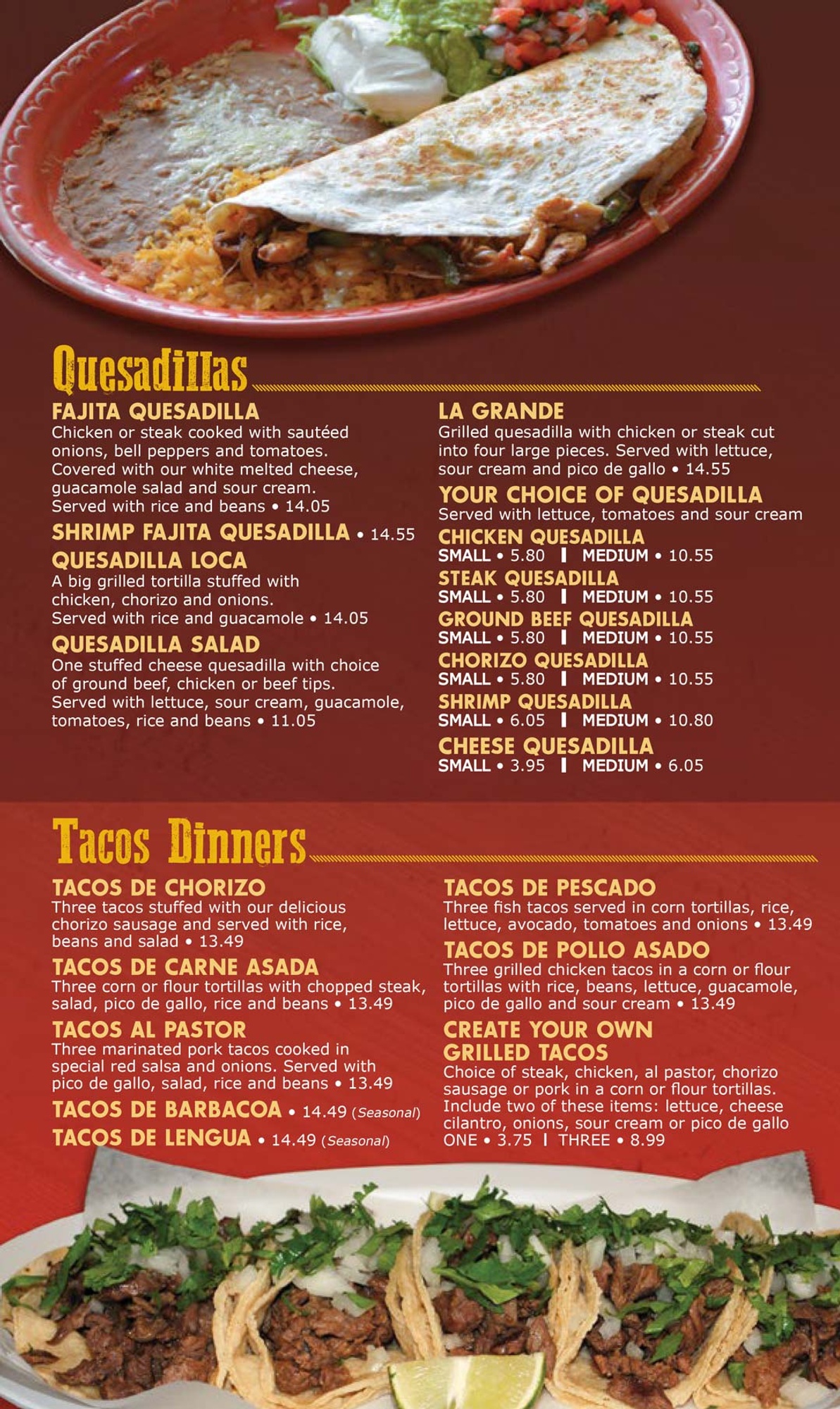 El Burrito Feliz 2 Mexican Restaurant El Burrito Feliz Menu