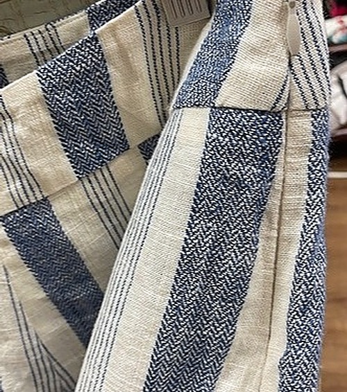 Madison Blue and White Stripe Linen Short Set