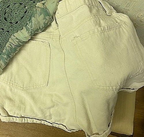 Nasty Gal Cream Jean Shorts