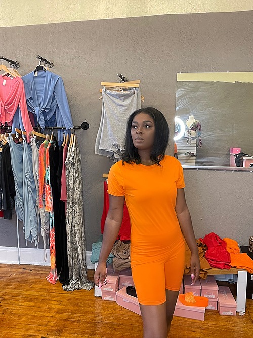 Biker short set Orange