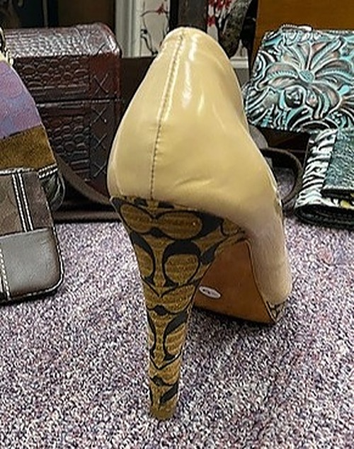 Coach Tan Paton Leather Pumps