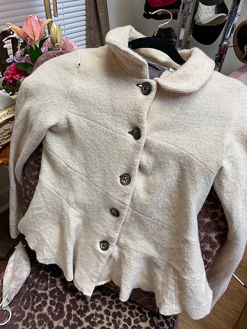 Anthropology Cream Wool Jacket