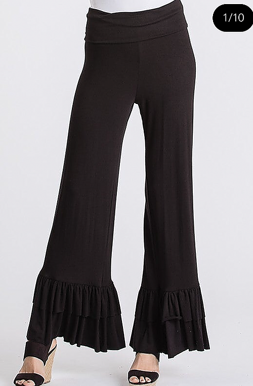 Black Ruffle Pants