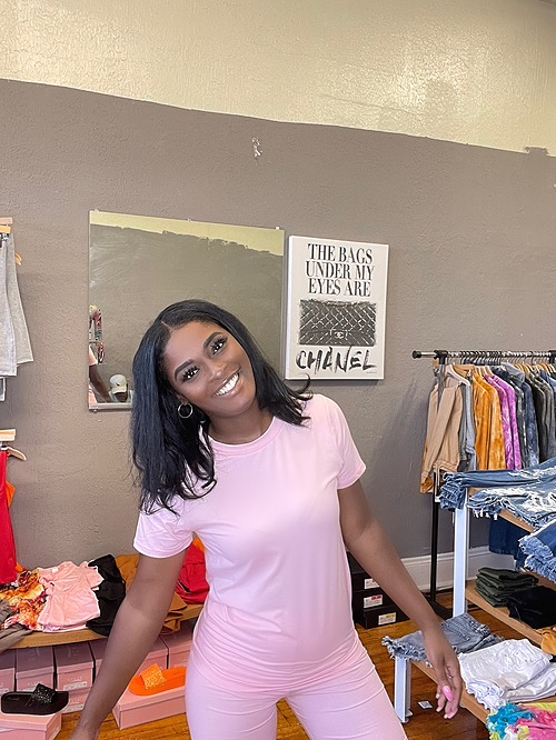 Biker short set soft pink