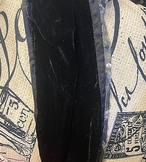 Black Velvet and Sequined Scarf