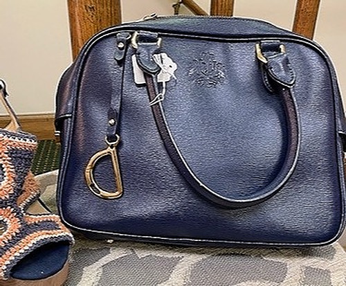 Ralph Lauren Navy Leather Handbag