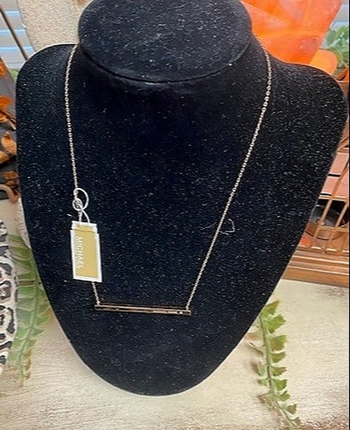 Michael Kors Rose Gold Bar Necklace