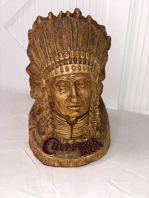 Wooden Chippewa Boots Indian Head