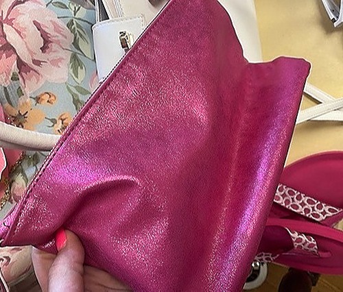 Betsy Johnson White Handbag with Rainbow Accents