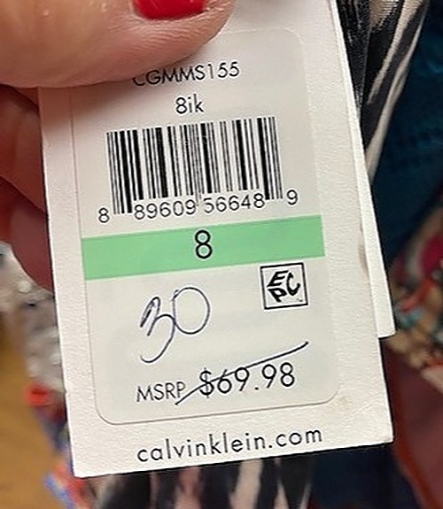 Calvin Klein Strapless Bathing Suit