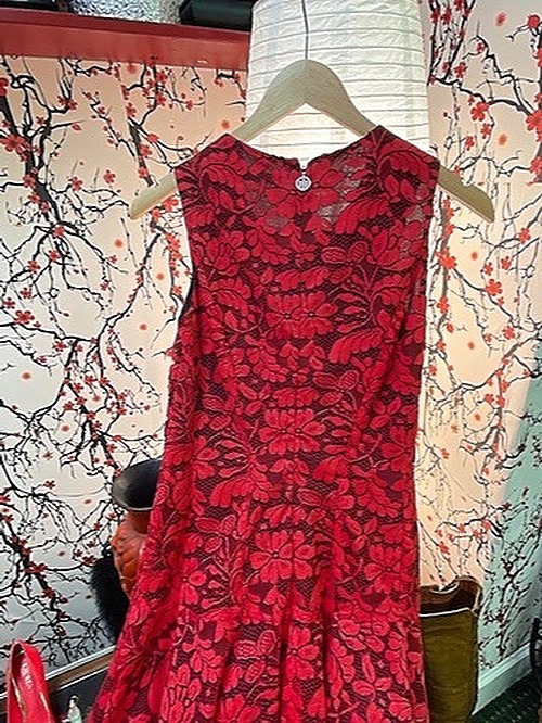 Tommy Hilfiger Red Lace Sleeveless Dress