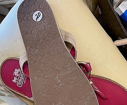 Coach Hot Pink Leather Flipflops