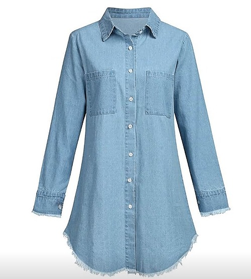 Women's Denim Frayed Dress