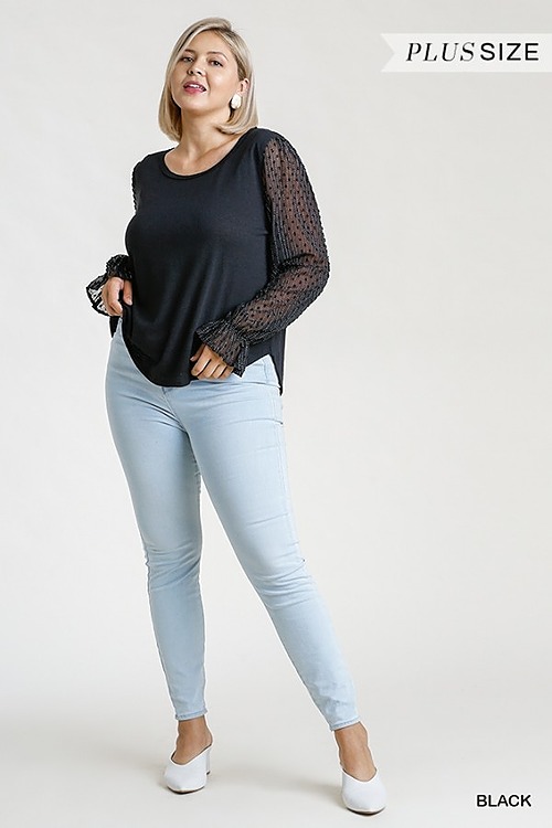 Black Sheer Polka Dotted