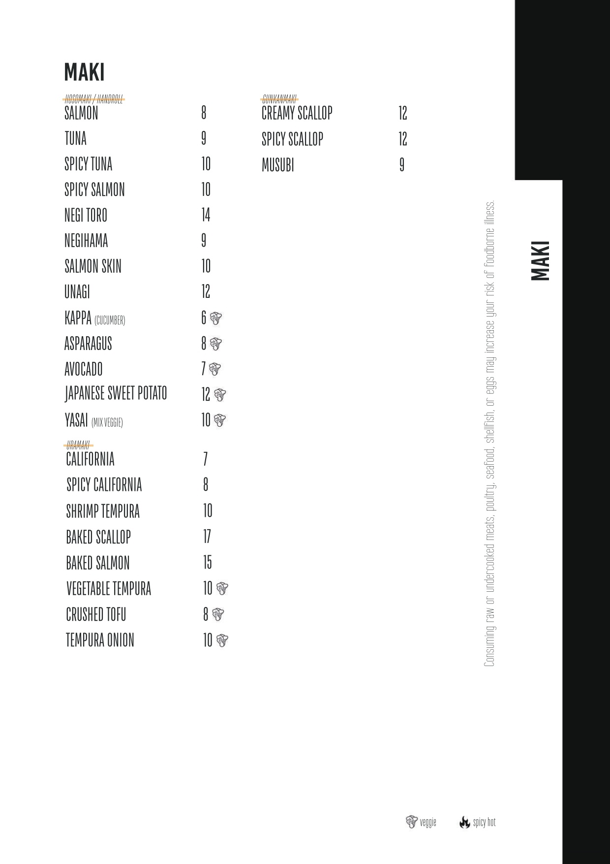 Kuro Sushi - Menu