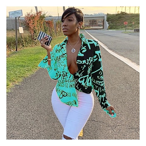 Graffiti Print Blouse