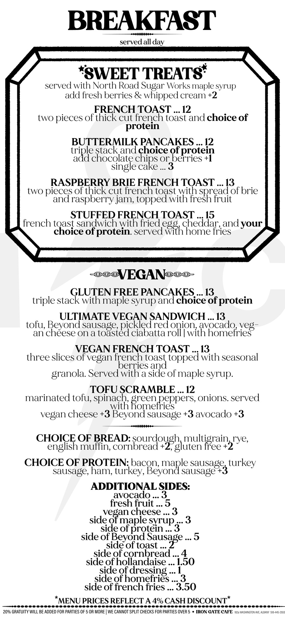 Iron Gate Cafe What's On Our Menu?