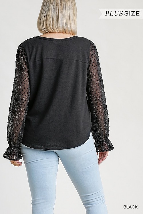 Black Sheer Polka Dotted