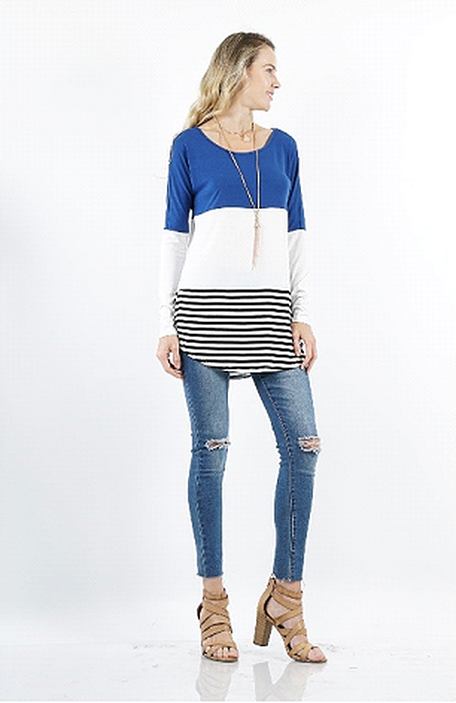Sally Striped Sapphire Color Block