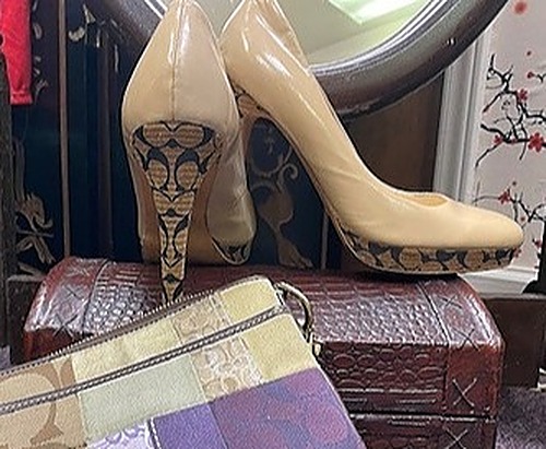 Coach Tan Paton Leather Pumps