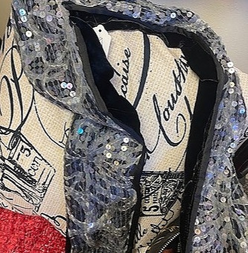 Black Velvet and Sequined Scarf