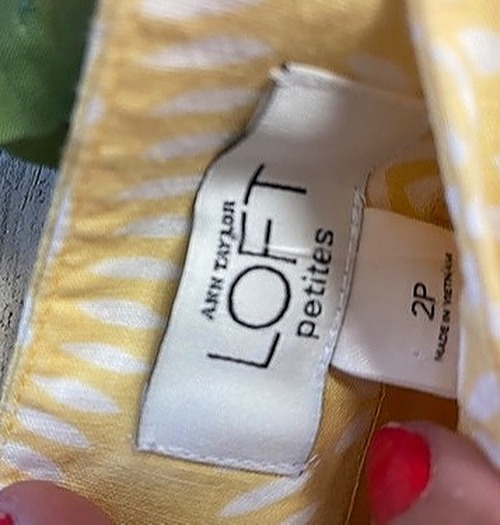 LOFT Yellow and White Skirt