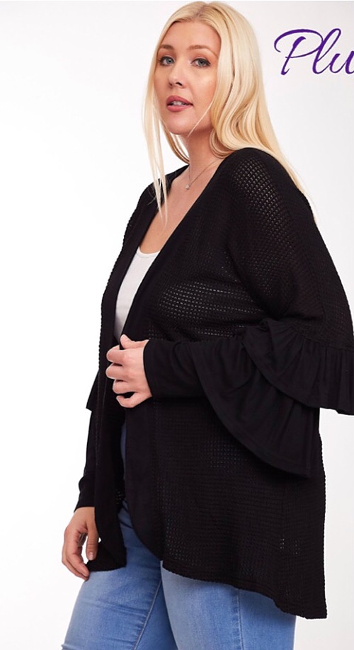Ruffle Sleeve Cardigan