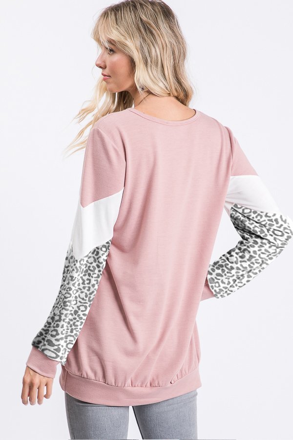 Salmon Contrast Top