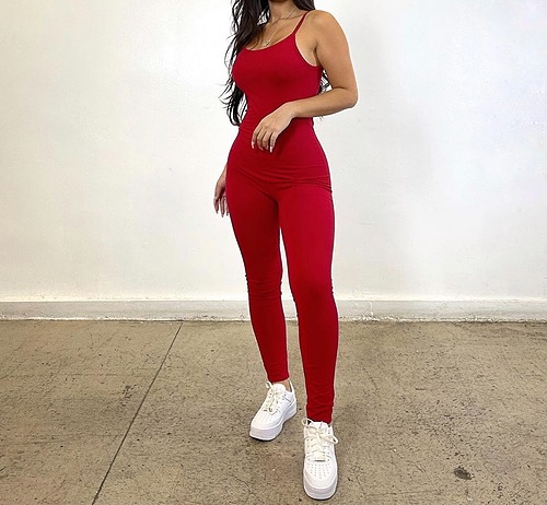 Basic red jumpsuit
