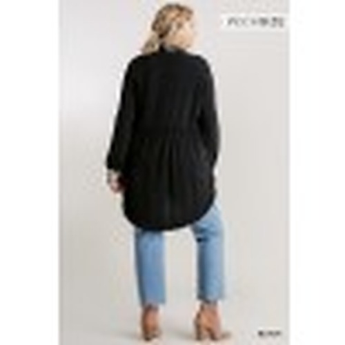 Black Tunic with Animal Print Tab