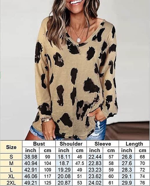 Women's Long Sleeve Leopard Top