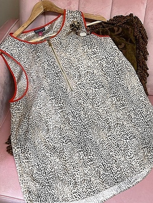 Vince Camuto Leopard Print Blouse