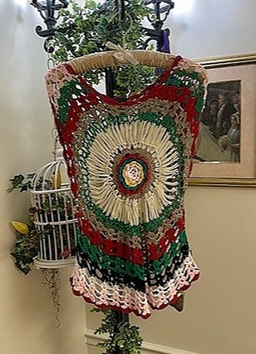 Venice Blue Crocheted Sweater