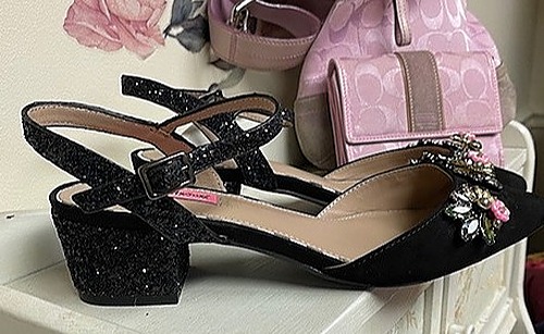 Betsey Johnson Black Sling Back Shoes