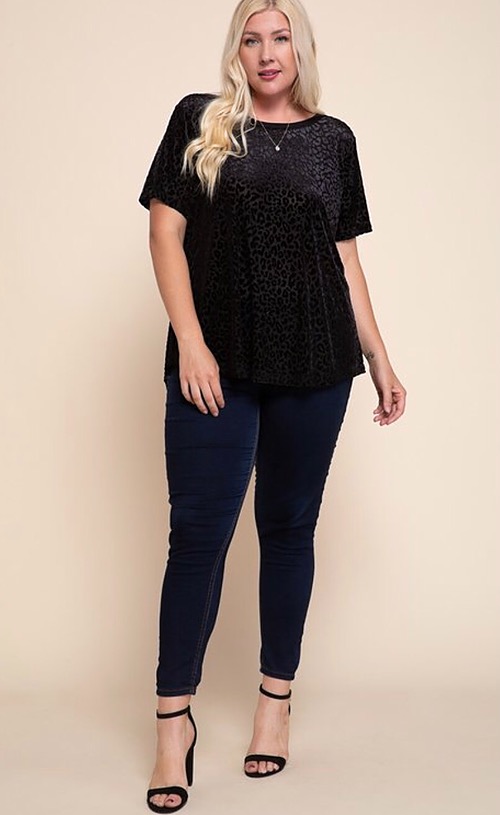 Black Animal Print Sheer