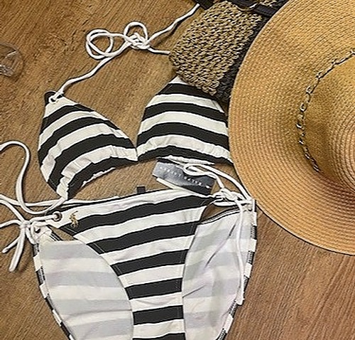 Ralph Lauren Navy and White Strip Bikini