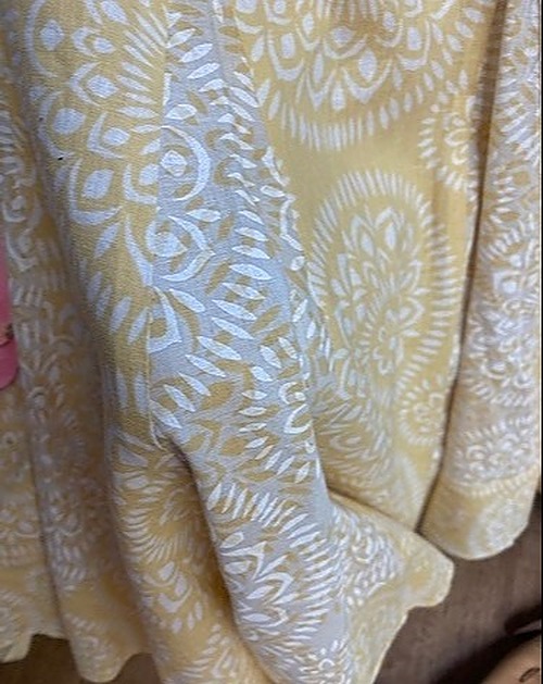 LOFT Yellow and White Skirt