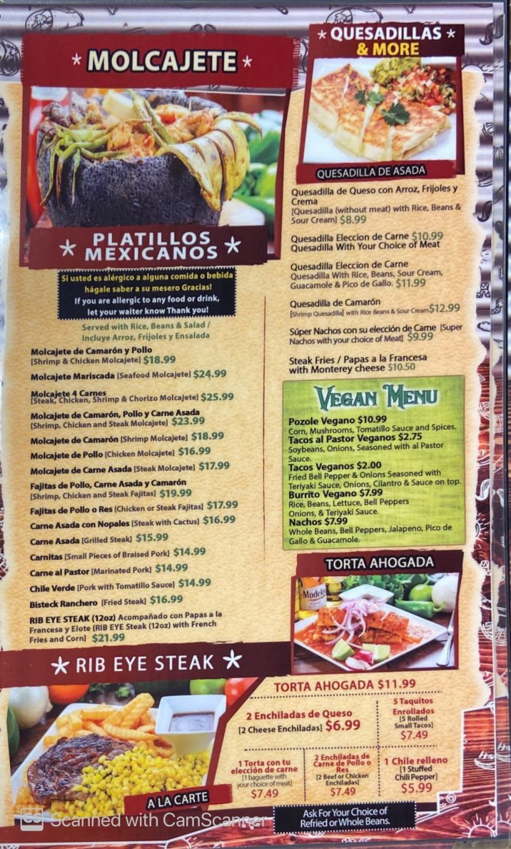 Jalapenos Mexican Food Menu