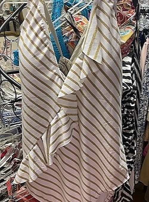 Ralph Lauren Metallic Gold and White Bathing Suite