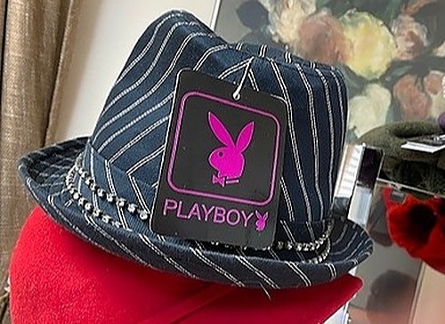 Playboy Black Pinstripe Fedora