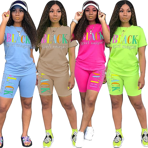 Black girl magic biker shorts set