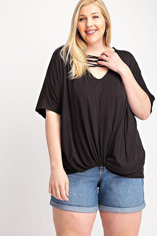 Front Spaghetti Cross Detail Top