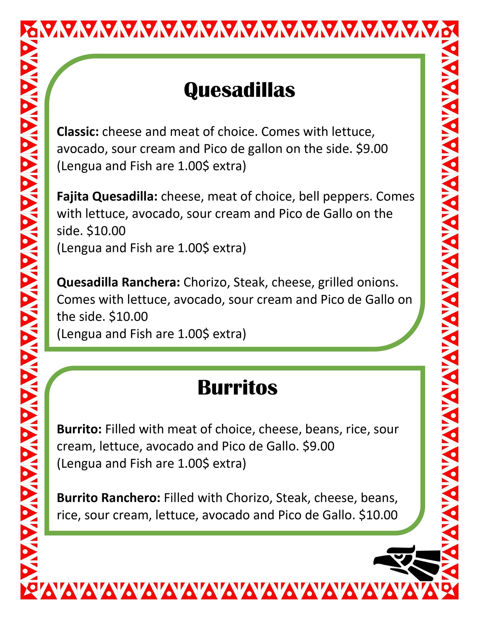 Burrito Ranchero Burrito Ranchero Menu