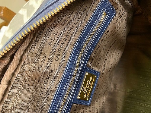 Ralph Lauren Navy Leather Handbag