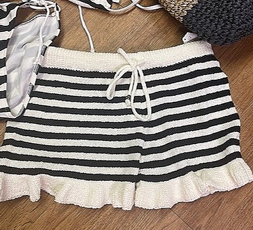 Anthropologie Navy and White Stripe Soft Shorts