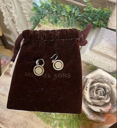 Michael Kors Gold Logo Earrings