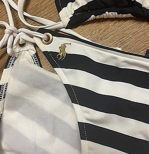 Ralph Lauren Navy and White Strip Bikini